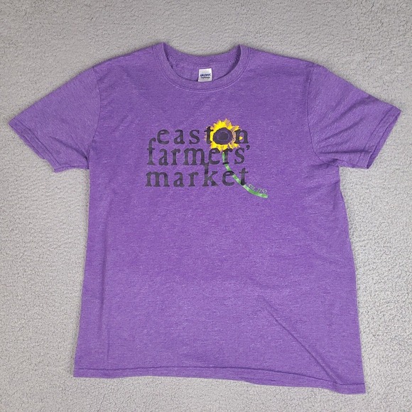 Easton Pennsylvania Farmers Market T-Shirt Womens Large Purple‎ Sunflower - Picture 1 of 10